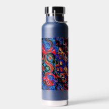 Bouteille d'eau Neon Psychedelic Ripples