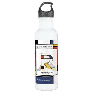 Bouteille D'eau Neoplasticisme étonnant Art Monogramme. Lettre R