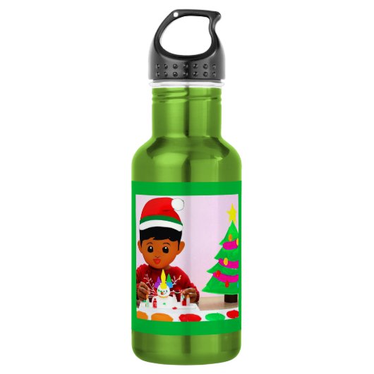 Bouteille D'eau Noël Anniversaire 4 (Devant)
