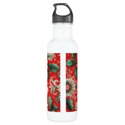 Bouteille D'eau Noel de Noël Rouge et Vert (Dos)