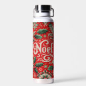 Bouteille D'eau Noel de Noël Rouge et Vert (Arrière)