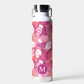 Bouteille D'eau Noël d'hiver Mittens Motif en rose