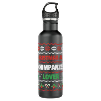 Bouteille D'eau Noël Et Chimpanzé Lover Chimpanzé Chimpanzé Laid C