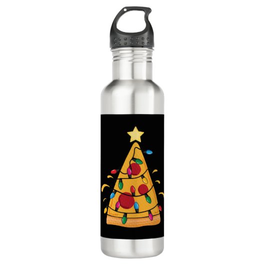 Bouteille D'eau Noël TShirt pour enfants garçons Pizza Xmas Tree (Devant)