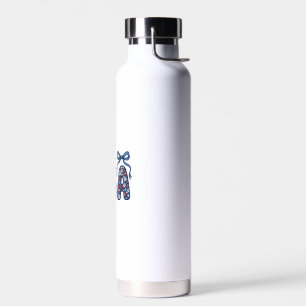 Bouteille D'eau Nœud Floral USA Design Vectoriel Patriotique_1