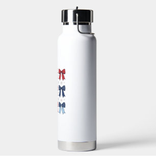 Bouteille D'eau Nœuds Coquette Patriotiques Dessin Vectoriel Vinta