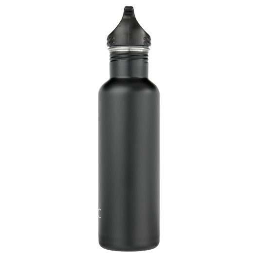Bouteille D'eau Noir blanc moderne INITIALES Classique intemporel (Droite)