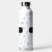Bouteille D'eau Noir & blanc Notes musicales Symbole Nom du Motif (Droite)