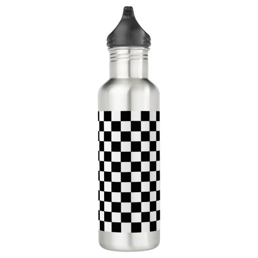 Bouteille D'eau Noir et blanc Checkered (Droite)