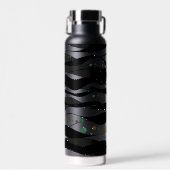 Bouteille D'eau Noir et blanc contemporain (Avant)