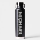 Bouteille D'eau Noir et blanc Personnaliser le nom Vacuum scellé (Avant)