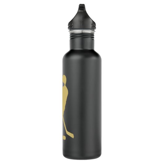 BOUTEILLE D'EAU NOIR ET HOCKEY D'OR (Droite)