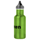 Bouteille d'eau noir mat texte Femmes Nom Couleur (Droite)