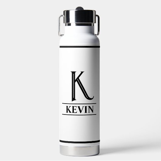 Bouteille D'eau Noir Monogrammé (Salle de sport)