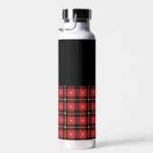 Bouteille D'eau Noir Rouge et Tan Lumberjack Plaid Monogramme (Plage)