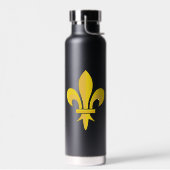 Bouteille d'eau noire avec Fleur de Lys Or (Gauche)