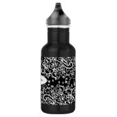 Bouteille d'eau noire blanche à spirale avec nom (Droite)