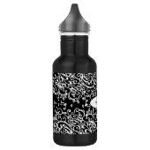 Bouteille d'eau noire blanche à spirale avec nom (Gauche)