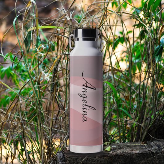 Bouteille D'eau Nom abstrait rose beige