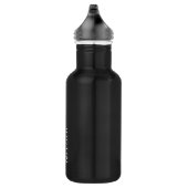 Bouteille D'eau Nom blanc moderne en noir (Droite)