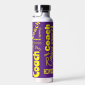 Bouteille D'eau Nom cadeau de l'entraîneur personnalisé violet et  (Plage)