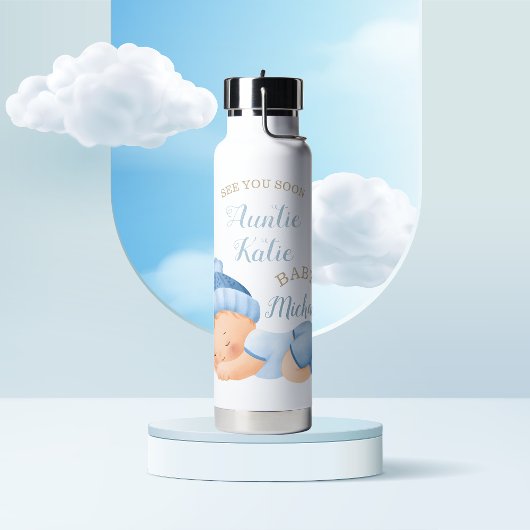 Bouteille D'eau Nom de bébé personnalisé Garçon couchant