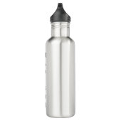 Bouteille D'eau Nom de calligraphie élégant noir et blanc (Droite)