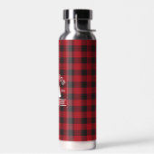 Bouteille D'eau Nom de famille du cabine Red Buffalo Plaid (Gauche)