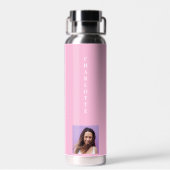 Bouteille D'eau Nom de la photo rose blanc (Arrière)