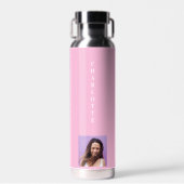 Bouteille D'eau Nom de la photo rose blanc (Avant)
