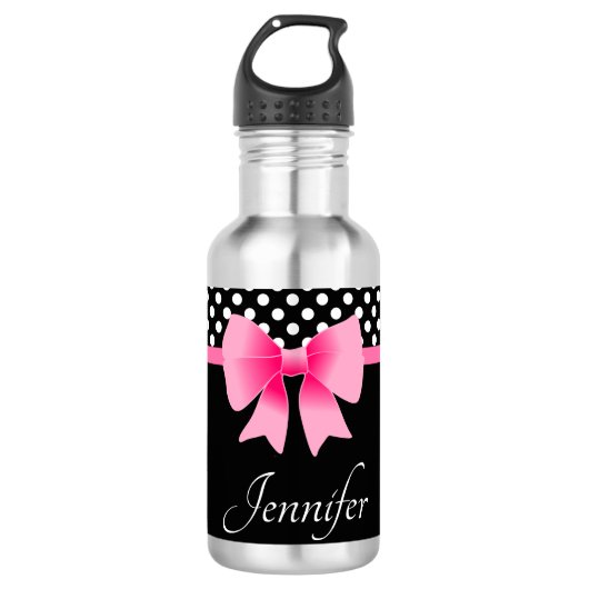 Bouteille D'eau Nom de l'animal rose (Devant)