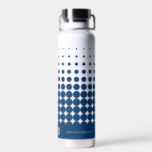 Bouteille D'eau Nom de logo moderne QR-code WWW Bleu Blanc Demi-te (Arrière)
