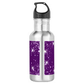 Bouteille D'eau Nom de monogramme de parties scintillant violette (Dos)