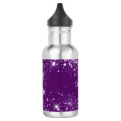 Bouteille D'eau Nom de monogramme de parties scintillant violette (Gauche)