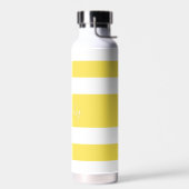 Bouteille D'eau Nom de rayures jaunes modernes (Gauche)