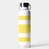 Bouteille D'eau Nom de rayures jaunes modernes (Arrière)