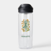 Bouteille D'eau nom de rétro tourbillons de posture de yoga (Arrière)