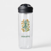 Bouteille D'eau nom de rétro tourbillons de posture de yoga (Extérieur)