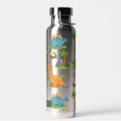 Bouteille D'eau Nom d'enfants de dinosaure mignon école (Gauche)