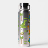Bouteille D'eau Nom d'enfants de dinosaure mignon école (Arrière)