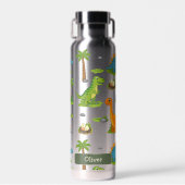 Bouteille D'eau Nom d'enfants de dinosaure mignon école (Avant)