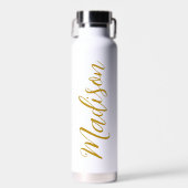 Bouteille D'eau Nom des filles Gold tendance Script manuscrit pers (Avant)