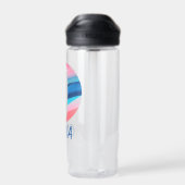 Bouteille D'eau Nom du dégradé rose bleu lettre de l'école (Arrière)