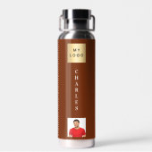 Bouteille D'eau Nom du logo de l'entreprise photo brun (Arrière)