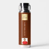 Bouteille D'eau Nom du logo de l'entreprise photo brun (Avant)