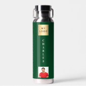 Bouteille D'eau Nom du logo de l'entreprise photo vert émeraude (Avant)