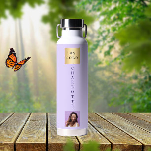 Bouteille D'eau Nom du logo de l'entreprise photo violet