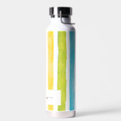 Bouteille D'eau Nom du monogramme Aquarelle initiale Rayures arc-e (Gauche)