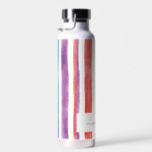 Bouteille D'eau Nom du monogramme Aquarelle initiale Rayures arc-e (Plage)
