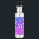 Bouteille D'eau Nom du monogramme de la Parties scintillant rose e<br><div class="desc">Fille violet et rose Parties scintillant Monogramme Nom parties scintillant rose violet tendance,  style romantique girly belle,  forme couleur abstrait sucré,  mode beauté romance amour,  art brillant brillant coloré,  étincelle brillante métallique brillant,  brillant brillant brillant brillant,  luxe motif brillant,  tendance parties scintillant rose violet, </div>